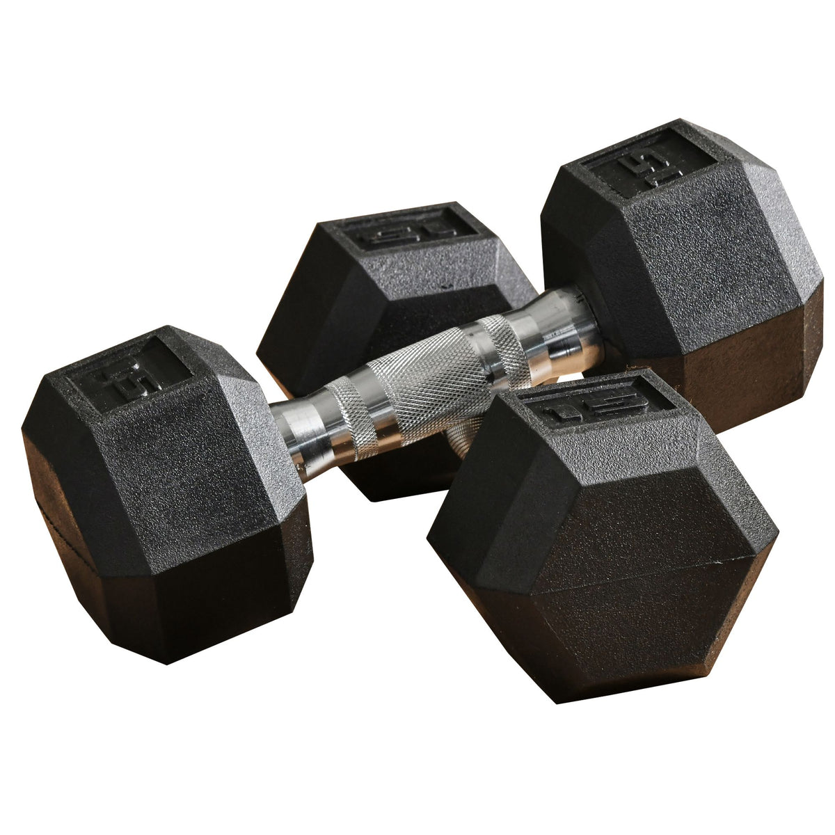 Soozier Rubber Hex Dumbbells — 15 lb Pair