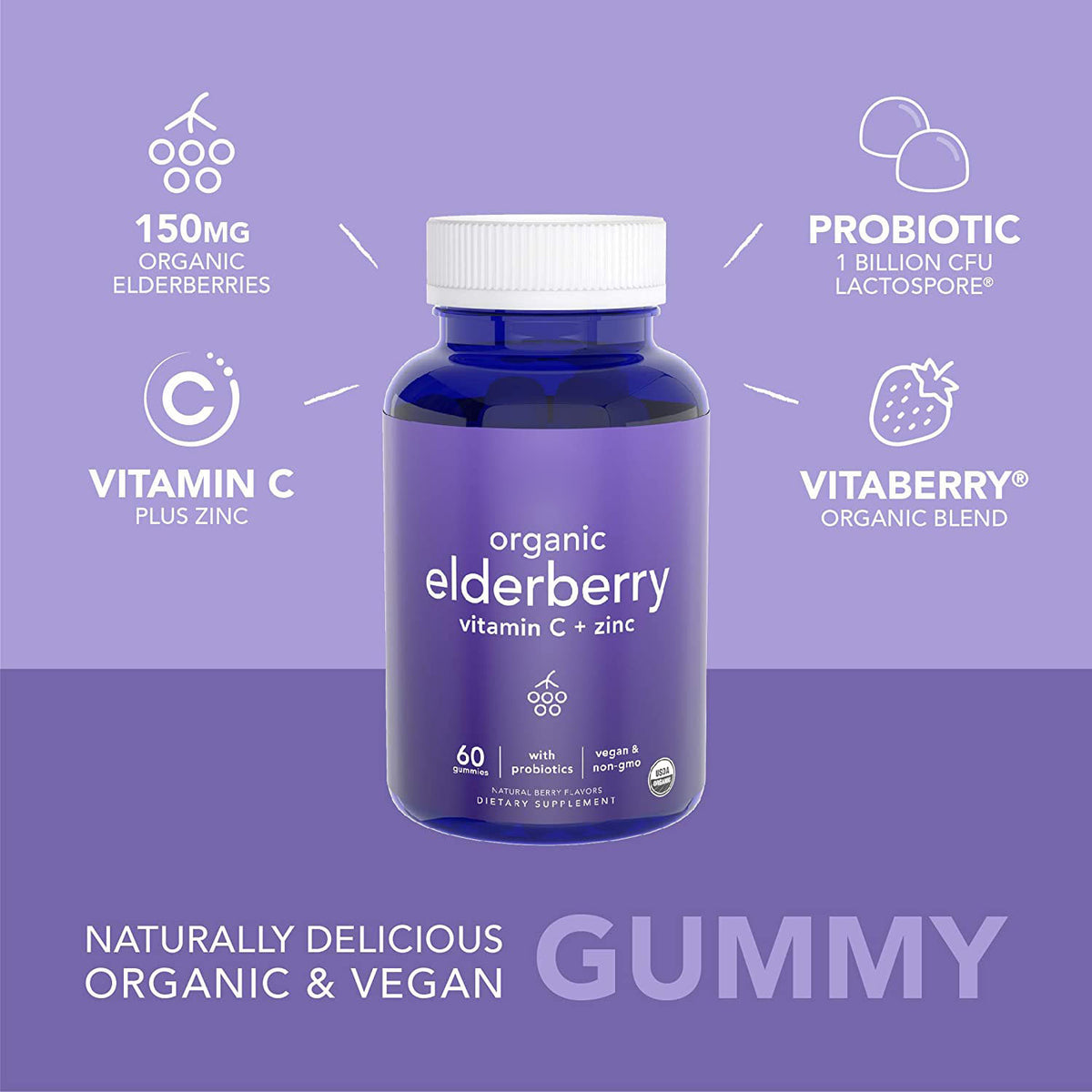 Elderberry Gummies with Vitamin C & Zinc