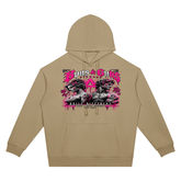 Unisex Oversized Drop-Shoulder Hoodie featuring a bold graphic design by Buns & Guns, perfect for fitness enthusiasts.