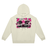 Unisex Oversized Drop-Shoulder Hoodie featuring a bold graphic design by Buns & Guns, perfect for fitness enthusiasts.