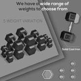 Soozier Rubber Hex Dumbbells — 15 lb Pair