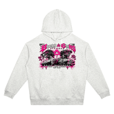 Unisex Oversized Drop-Shoulder Hoodie featuring a bold graphic design by Buns & Guns, perfect for fitness enthusiasts.