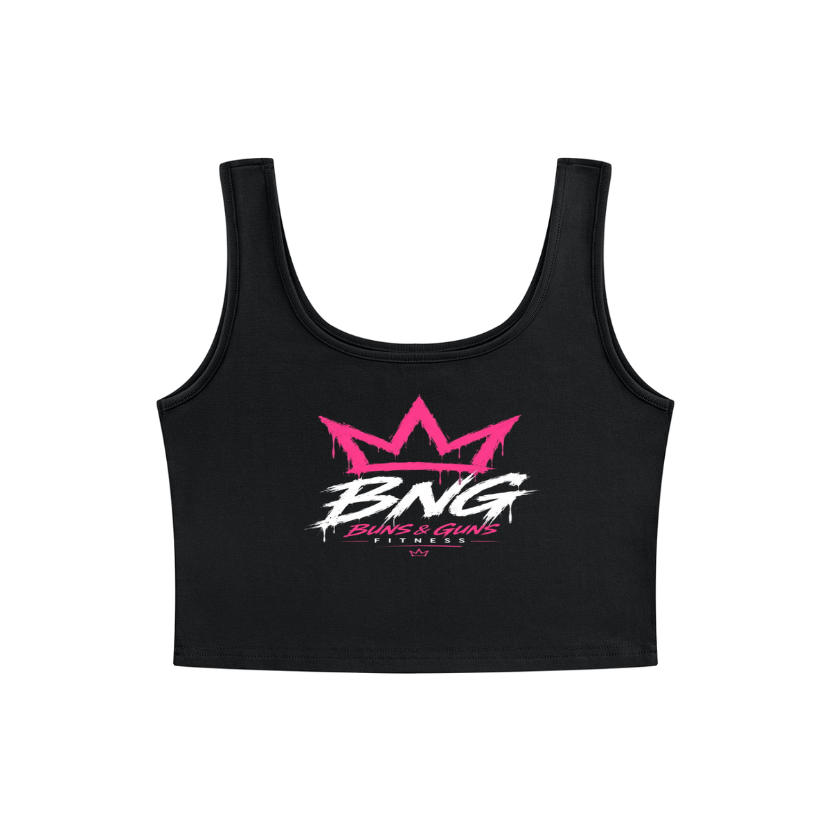 Buns & Guns™ Royal Crown Performance Crop Tank – Black