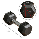 Soozier Rubber Hex Dumbbells — 15 lb Pair
