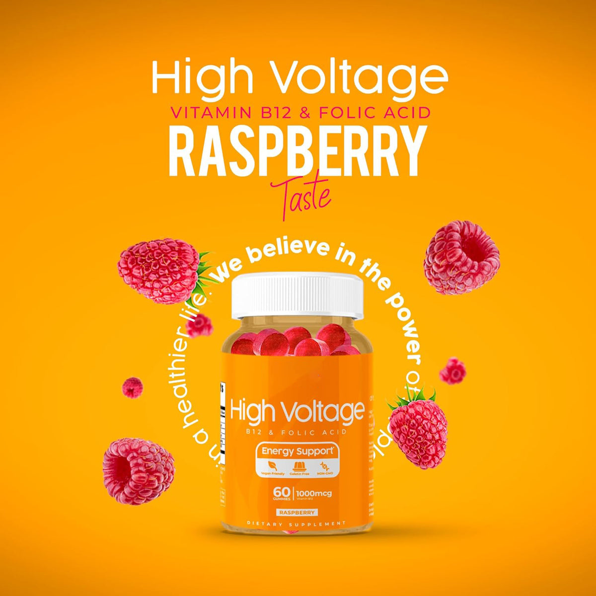 Raspberry Vitamin B12 & Folic Acid Gummies