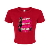 Buns and Guns Women Train Harder Ribbed Baby Tee