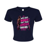 Buns and Guns Women Train Harder Ribbed Baby Tee