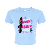 Buns and Guns Women Train Harder Ribbed Baby Tee