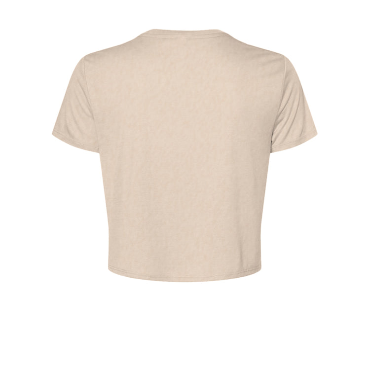 Buns and Guns Women Train Harder Flowy Crop Tee