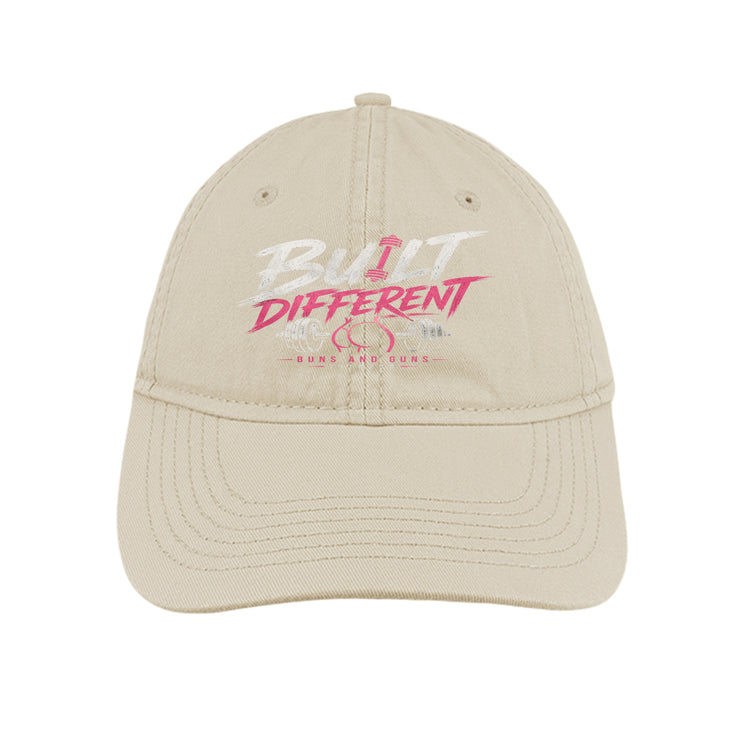 Buns and Guns Built Different Unstructured Cotton Cap